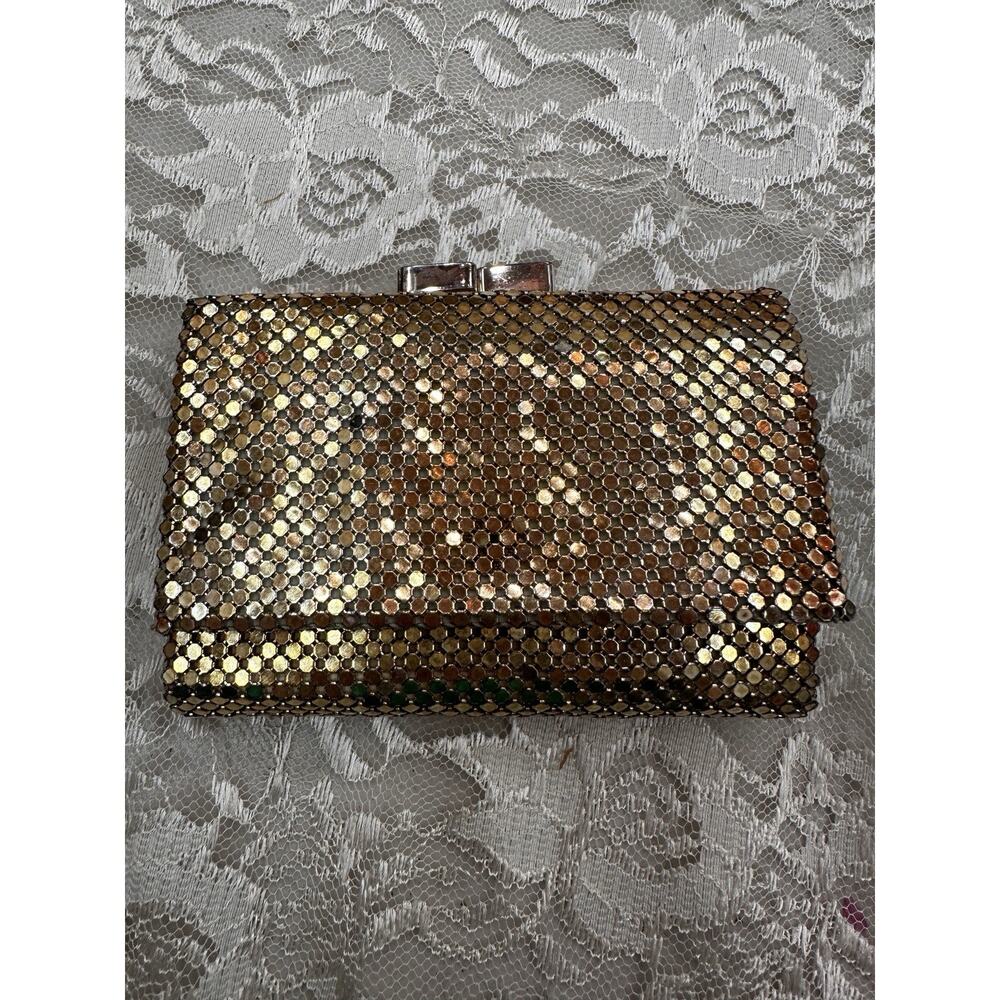 Vintage 70s 80s GLOMESH Gold Small coin purse Wallet Glam Made In Australia